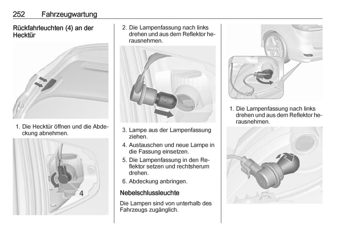 Opel Zafira C Tourer Handbuch / page 254