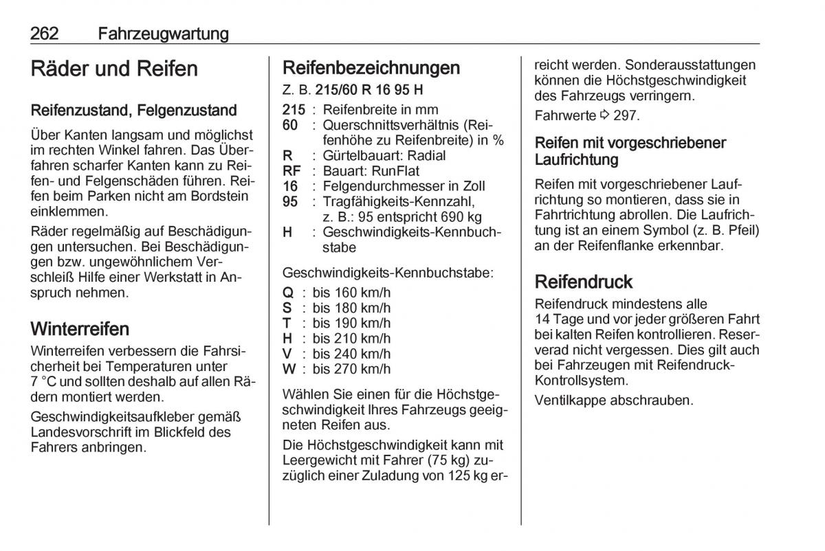 Opel Zafira C Tourer Handbuch / page 264