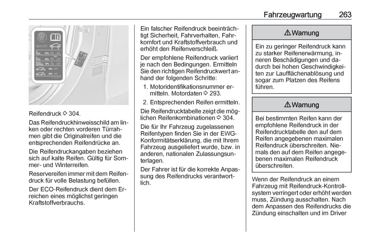 Opel Zafira C Tourer Handbuch / page 265