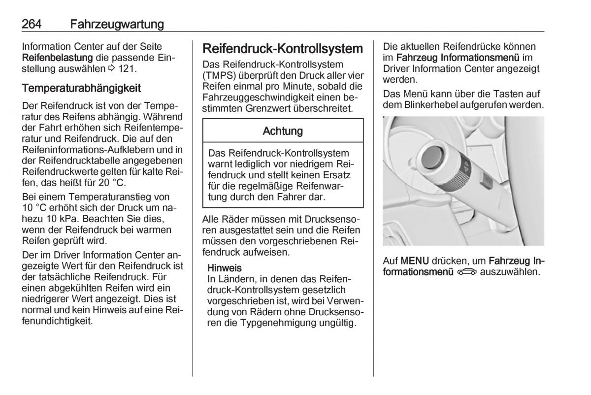 Opel Zafira C Tourer Handbuch / page 266