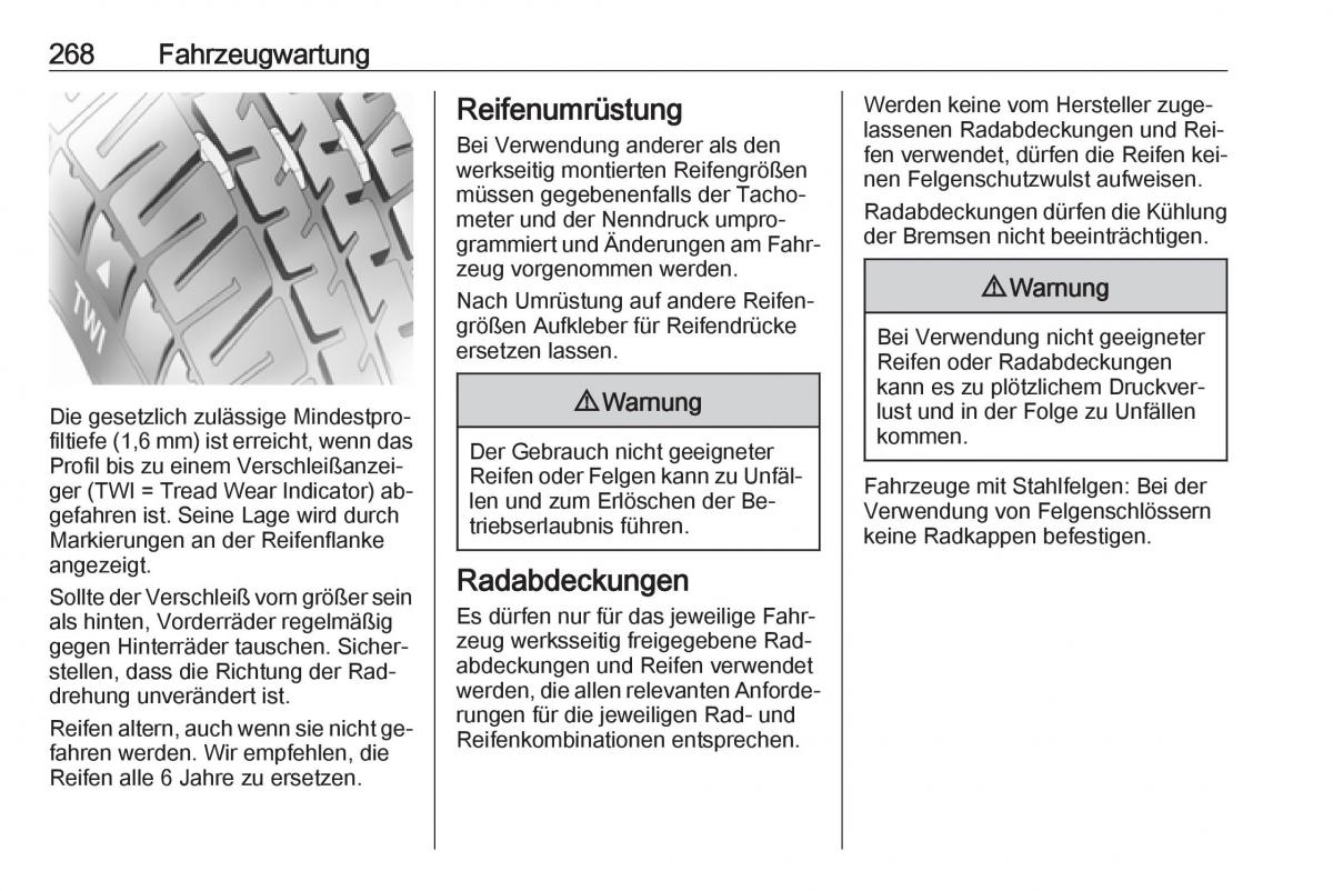 Opel Zafira C Tourer Handbuch / page 270