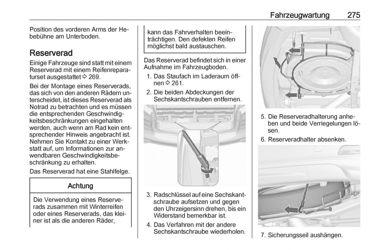 Opel Zafira C Tourer Handbuch / page 277