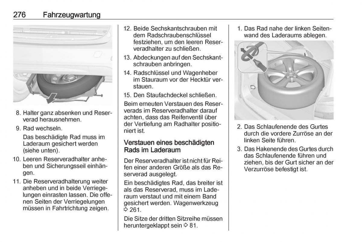 Opel Zafira C Tourer Handbuch / page 278