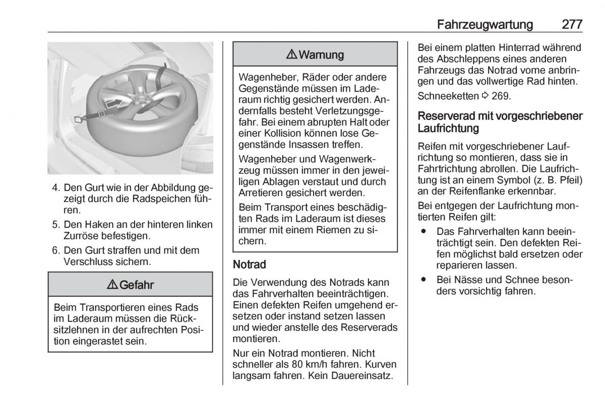 Opel Zafira C Tourer Handbuch / page 279