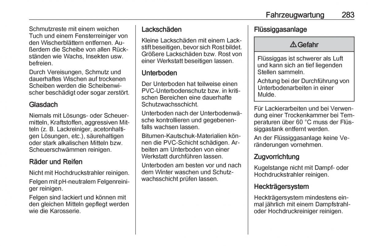 Opel Zafira C Tourer Handbuch / page 285