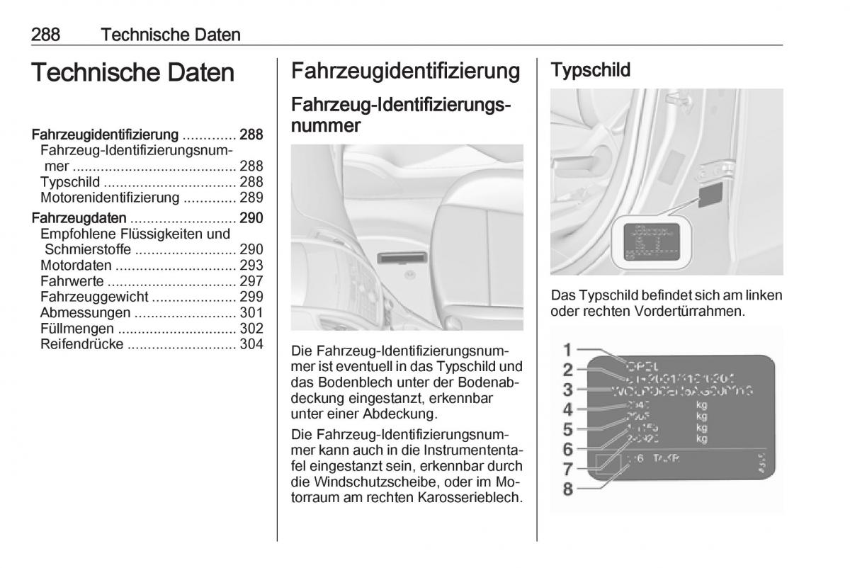 Opel Zafira C Tourer Handbuch / page 290