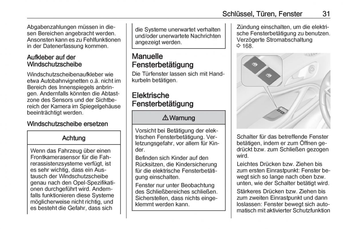 Opel Zafira C Tourer Handbuch / page 33