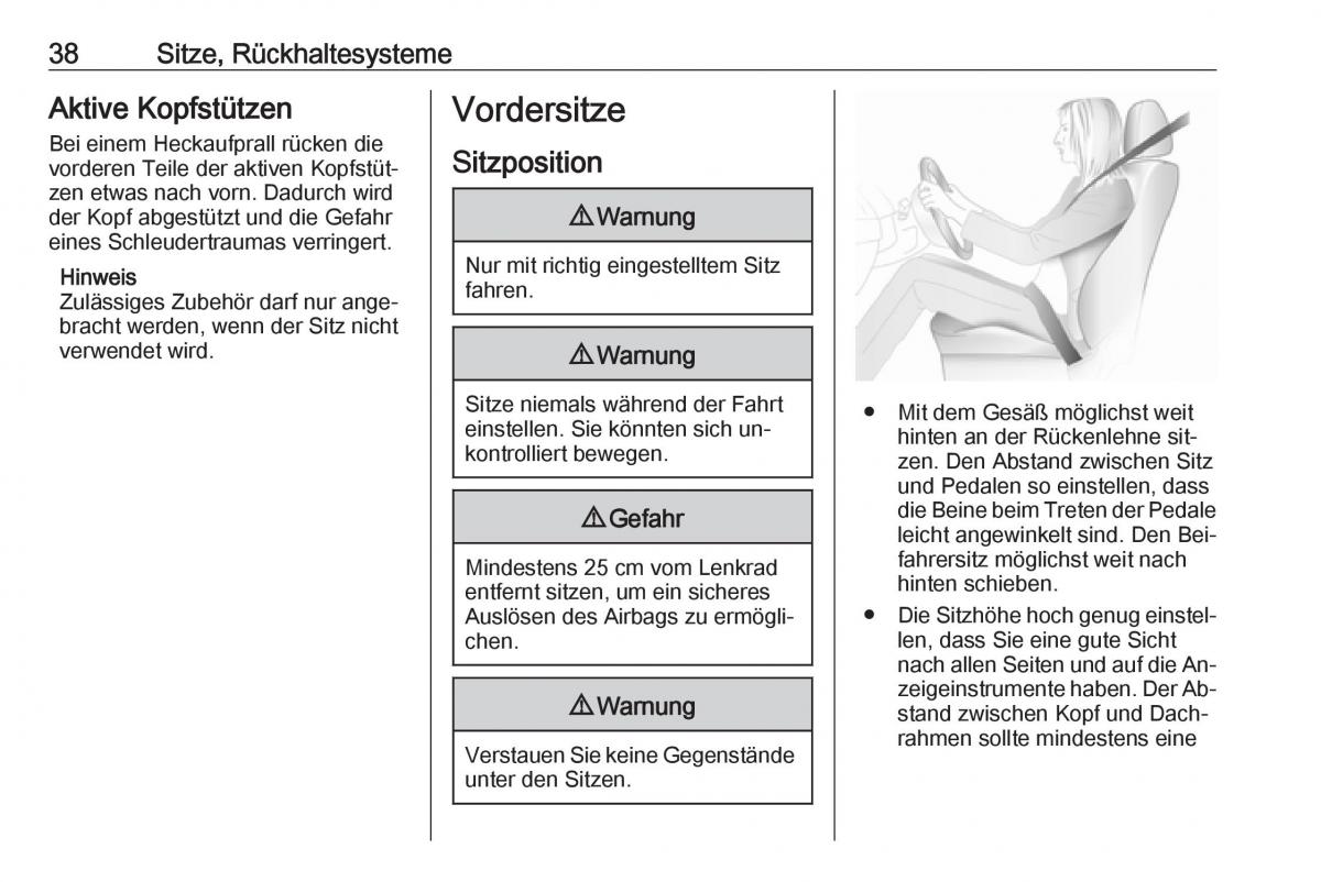 Opel Zafira C Tourer Handbuch / page 40