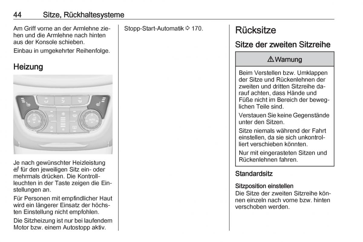 Opel Zafira C Tourer Handbuch / page 46