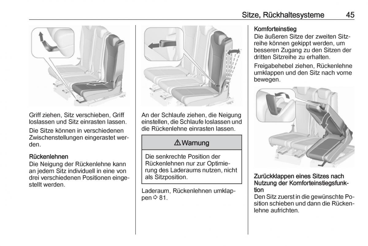 Opel Zafira C Tourer Handbuch / page 47