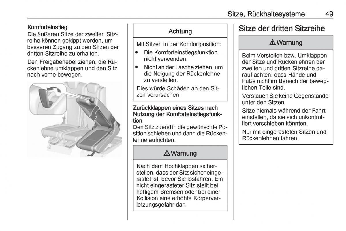 Opel Zafira C Tourer Handbuch / page 51