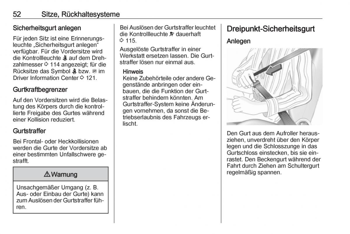 Opel Zafira C Tourer Handbuch / page 54