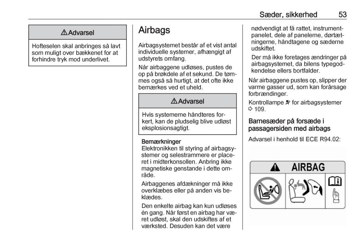 manual  Opel Zafira C Tourer Bilens instruktionsbog / page 55