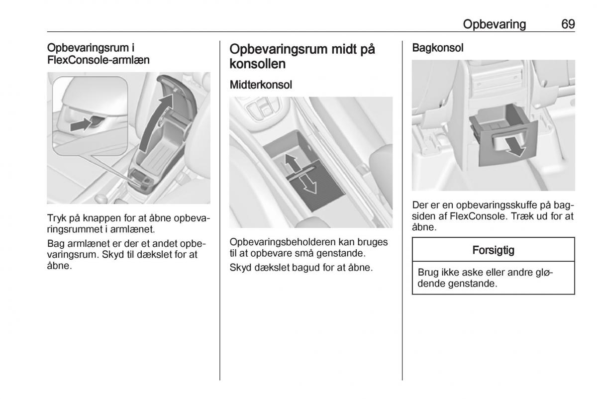 manual  Opel Zafira C Tourer Bilens instruktionsbog / page 71