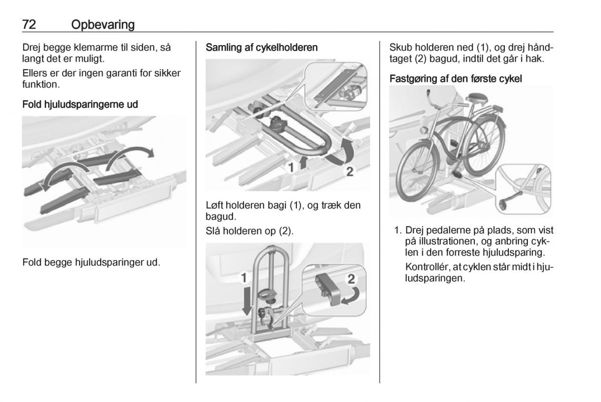 Opel Zafira C Tourer Bilens instruktionsbog / page 74