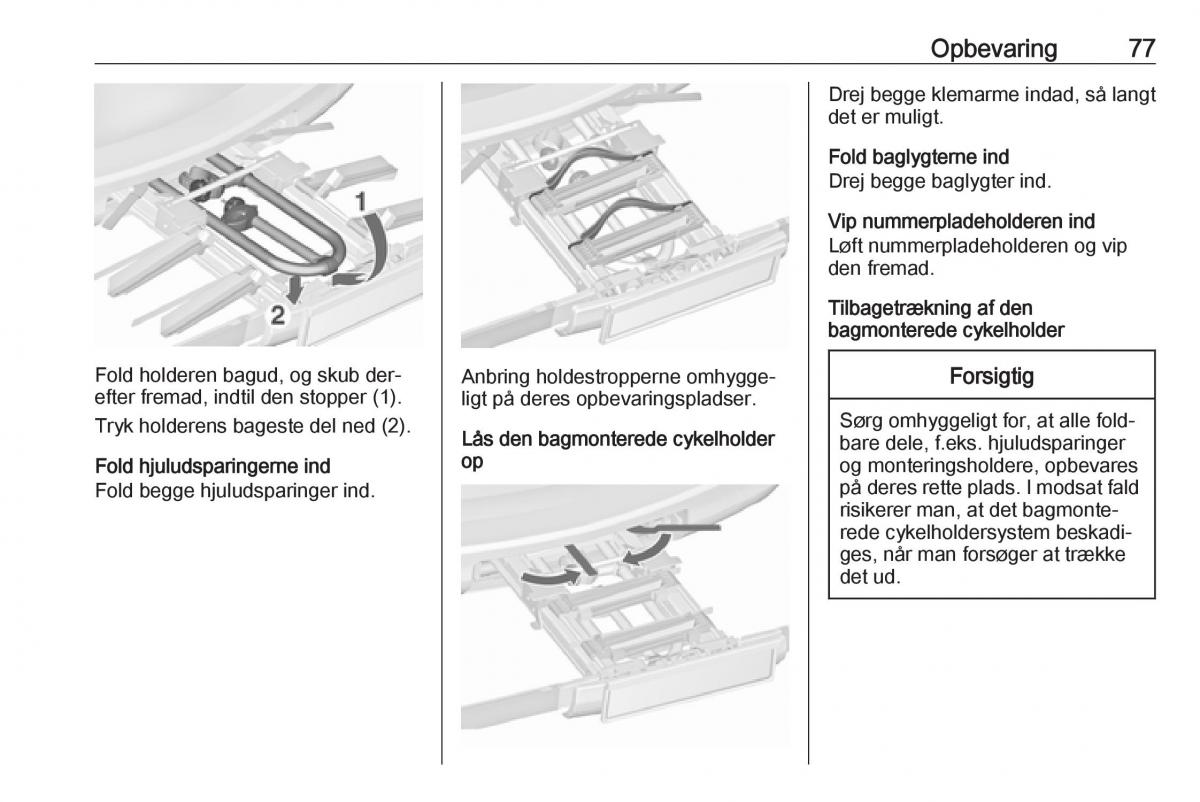 manual  Opel Zafira C Tourer Bilens instruktionsbog / page 79