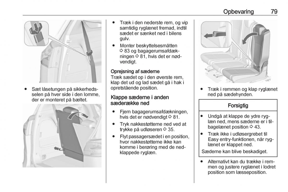 Opel Zafira C Tourer Bilens instruktionsbog / page 81