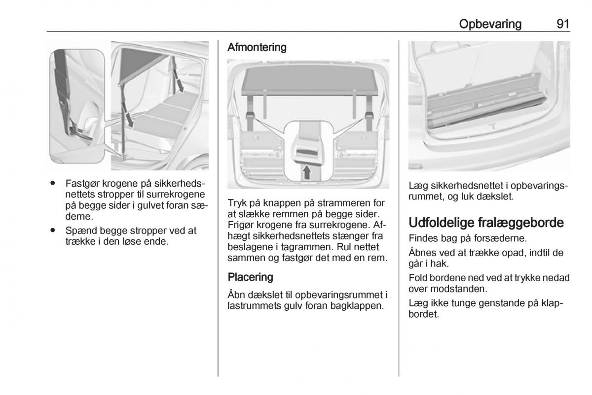 manual  Opel Zafira C Tourer Bilens instruktionsbog / page 93