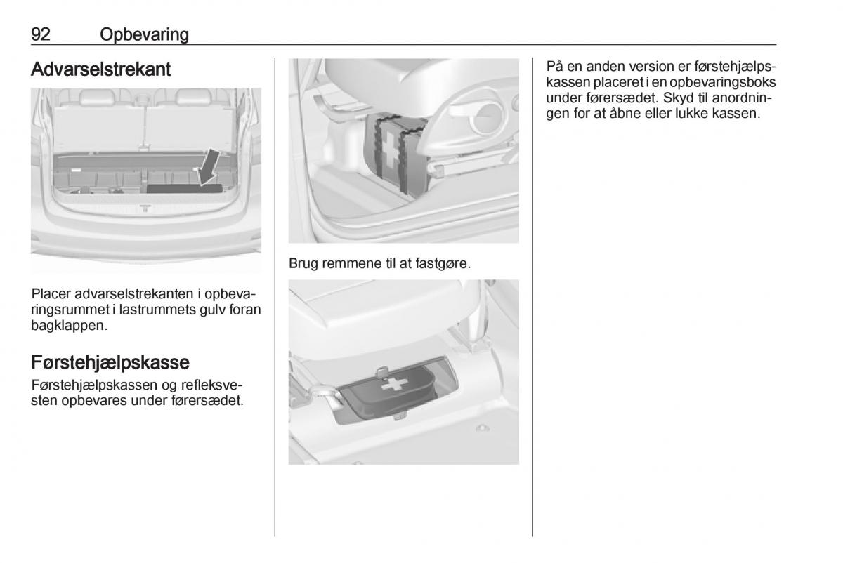 manual  Opel Zafira C Tourer Bilens instruktionsbog / page 94