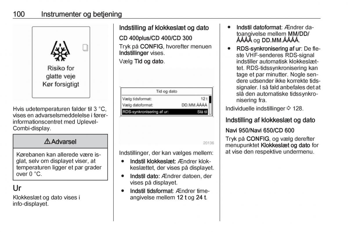 Opel Zafira C Tourer Bilens instruktionsbog / page 102