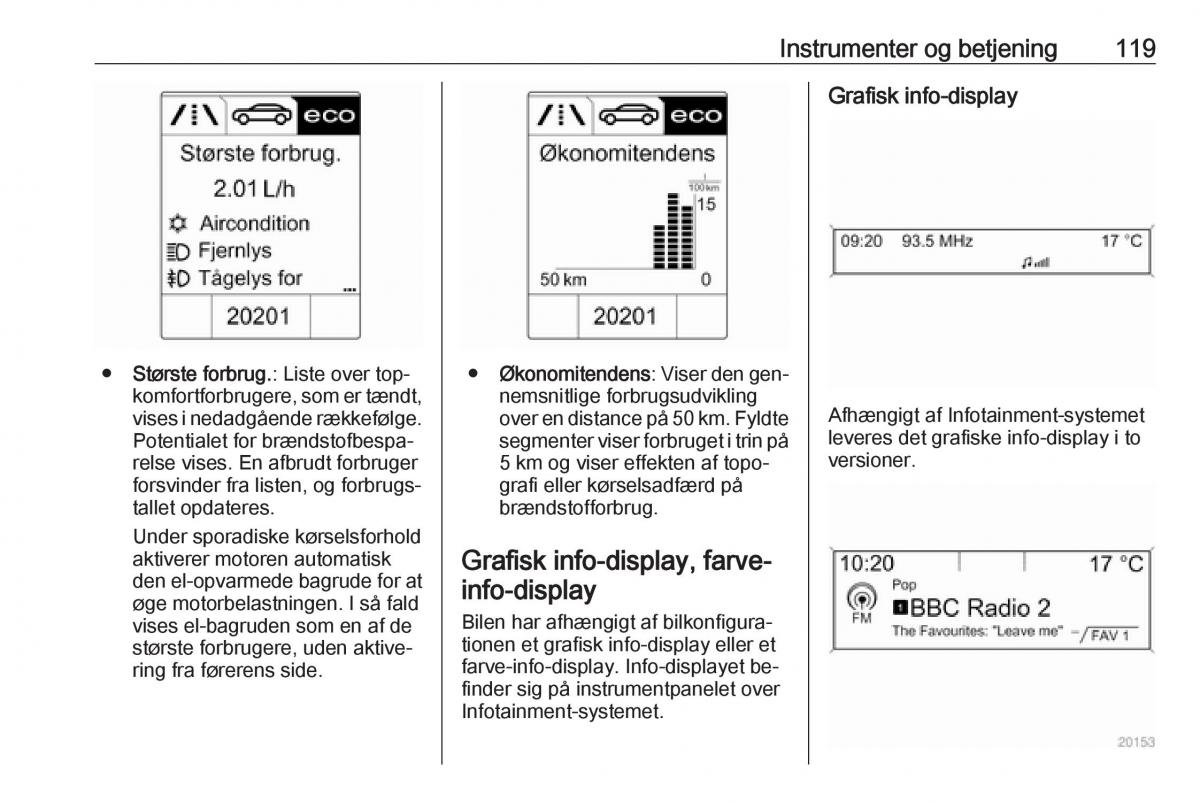 manual  Opel Zafira C Tourer Bilens instruktionsbog / page 121