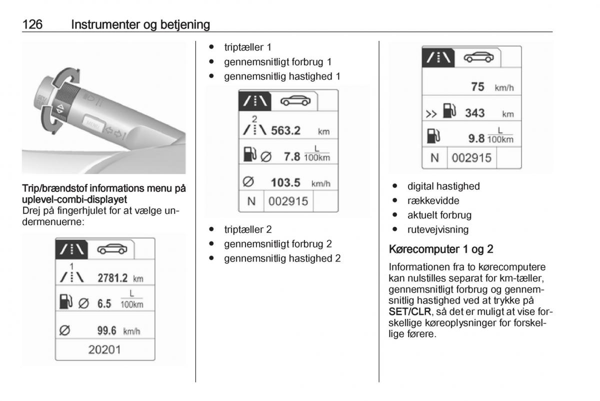 manual  Opel Zafira C Tourer Bilens instruktionsbog / page 128