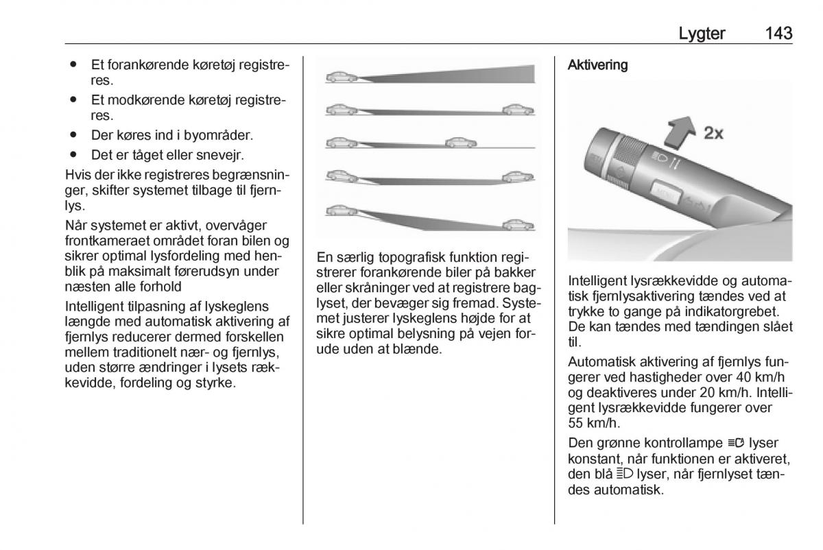 manual  Opel Zafira C Tourer Bilens instruktionsbog / page 145