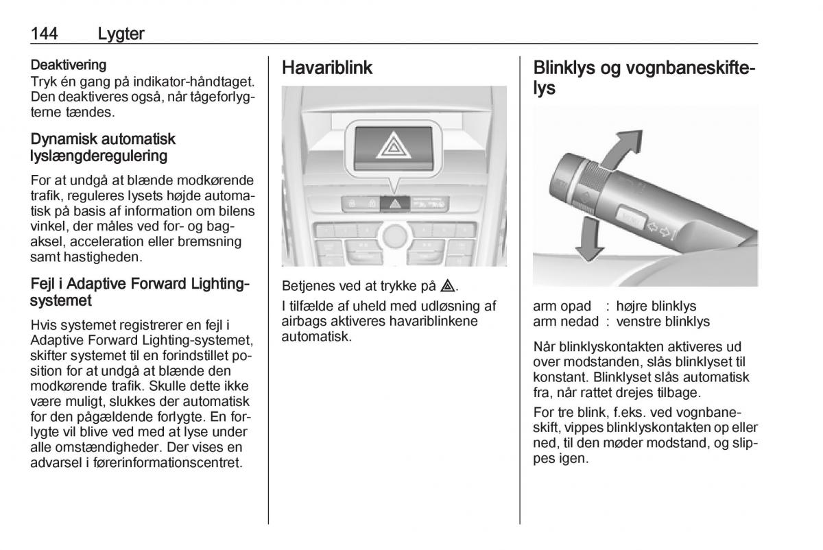 Opel Zafira C Tourer Bilens instruktionsbog / page 146