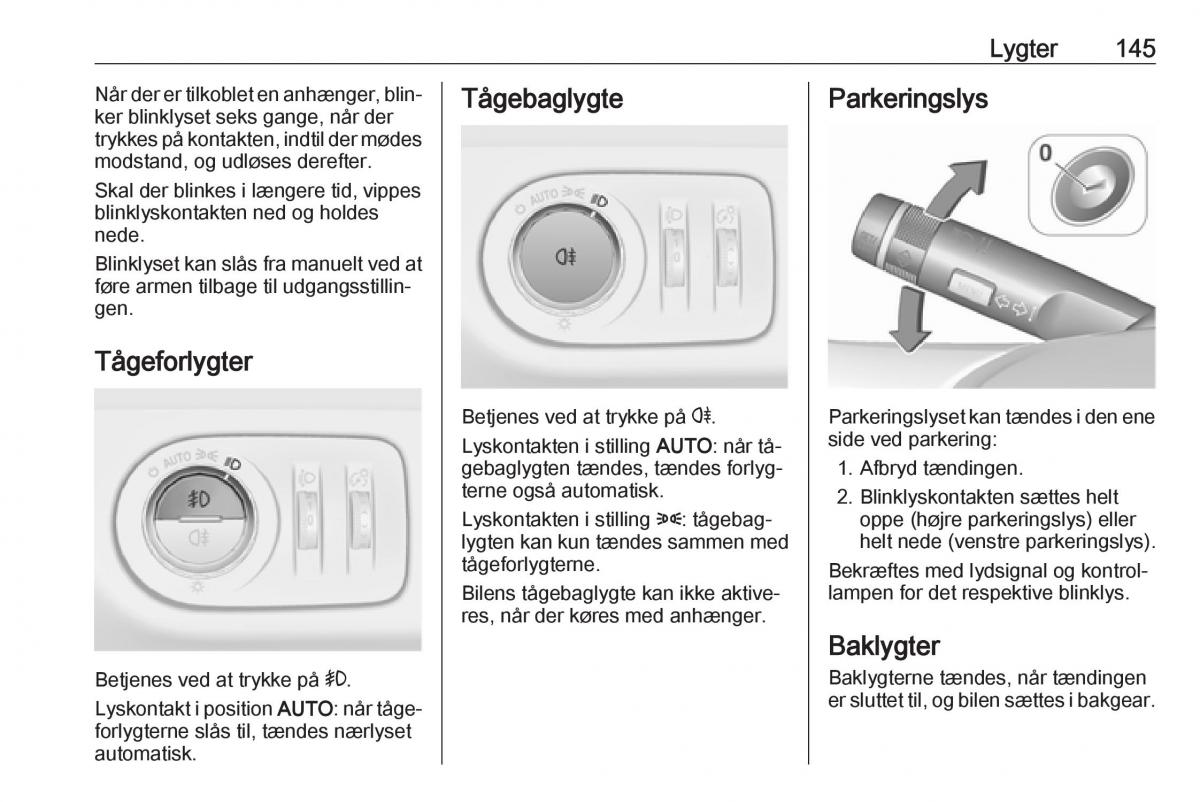 manual  Opel Zafira C Tourer Bilens instruktionsbog / page 147