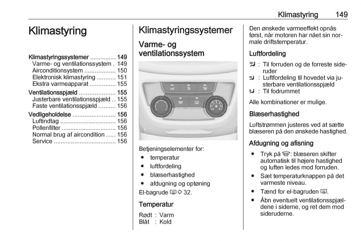 manual  Opel Zafira C Tourer Bilens instruktionsbog / page 151