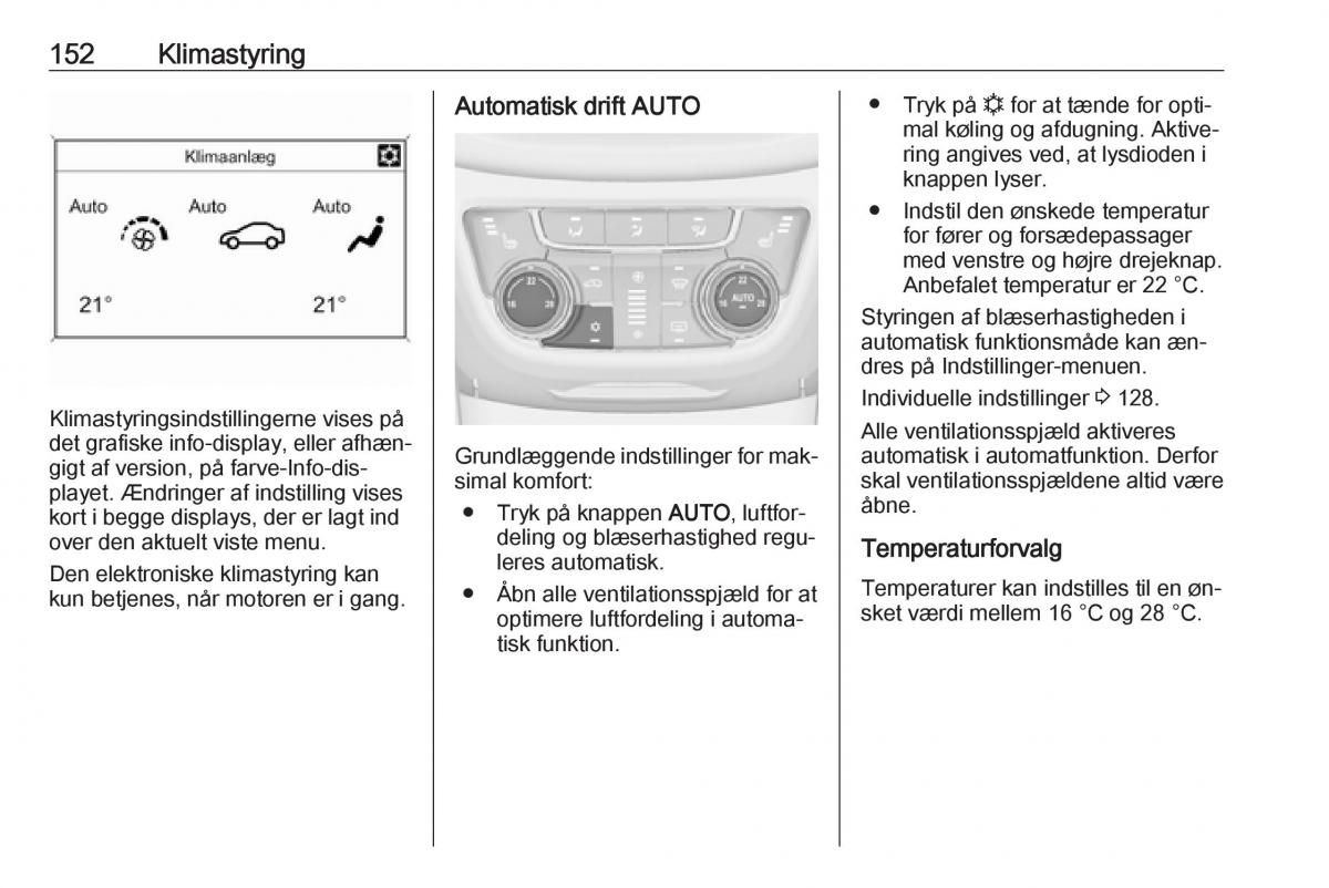 manual  Opel Zafira C Tourer Bilens instruktionsbog / page 154