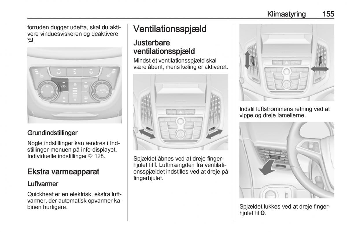 manual  Opel Zafira C Tourer Bilens instruktionsbog / page 157