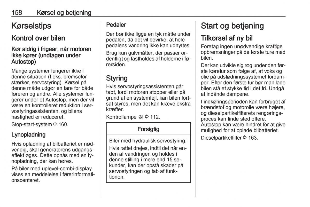 manual  Opel Zafira C Tourer Bilens instruktionsbog / page 160