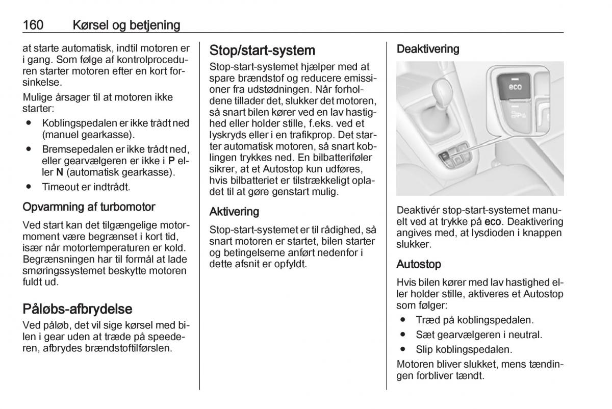 manual  Opel Zafira C Tourer Bilens instruktionsbog / page 162