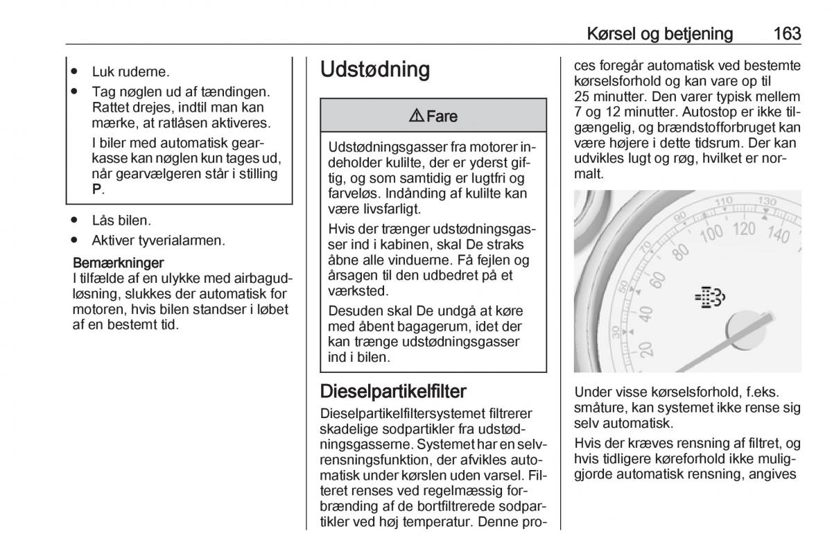 manual  Opel Zafira C Tourer Bilens instruktionsbog / page 165