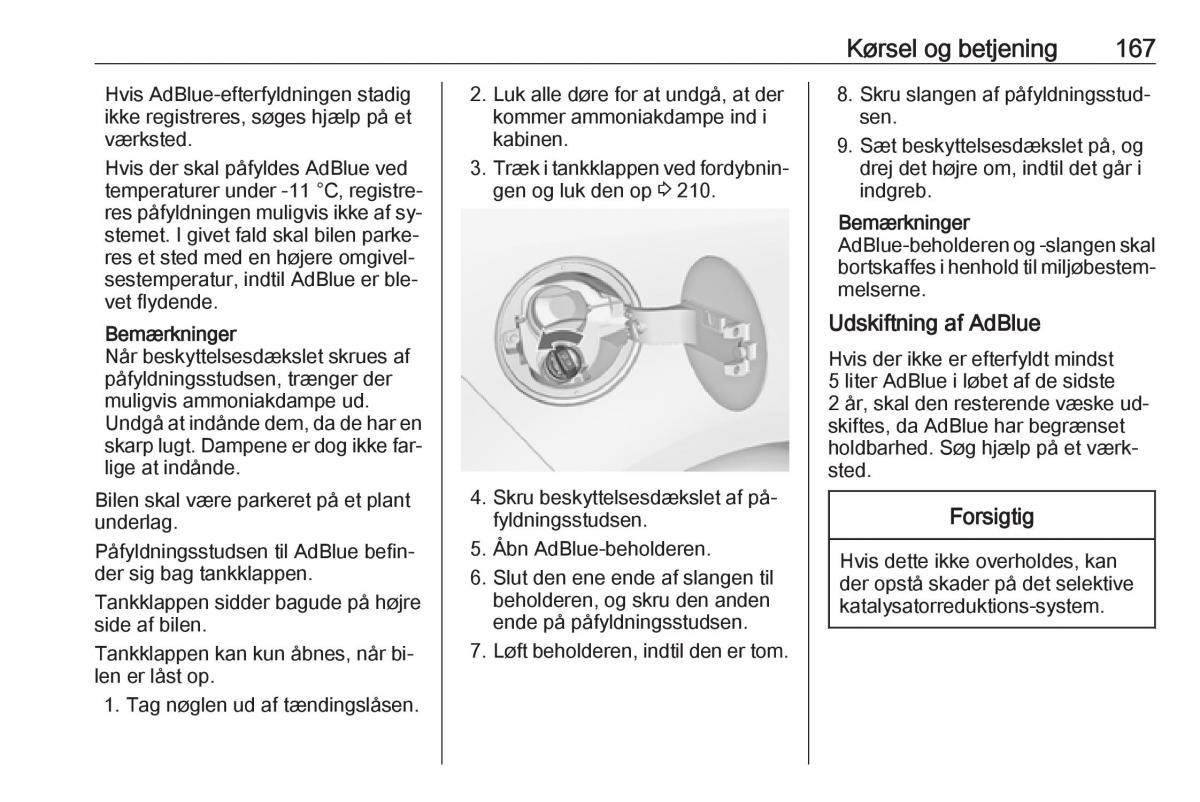 manual  Opel Zafira C Tourer Bilens instruktionsbog / page 169