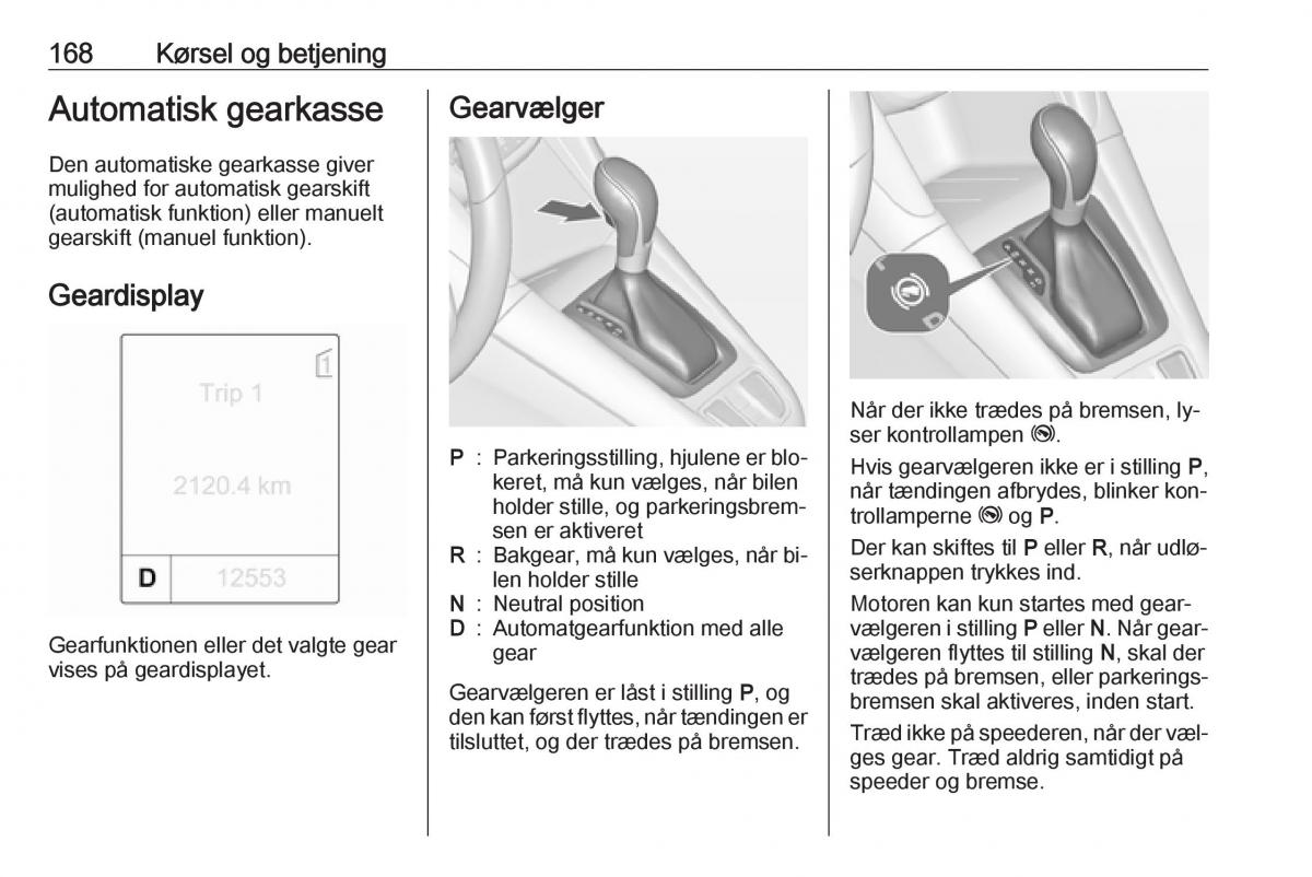 manual  Opel Zafira C Tourer Bilens instruktionsbog / page 170