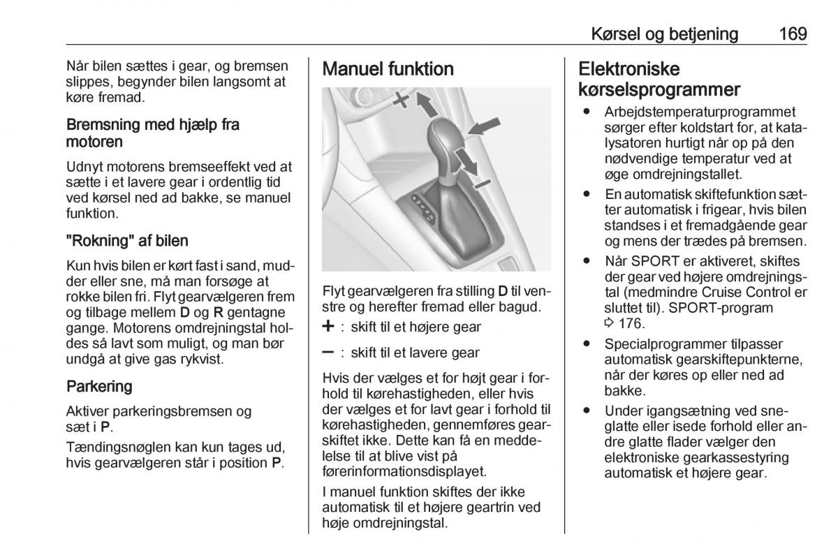 manual  Opel Zafira C Tourer Bilens instruktionsbog / page 171