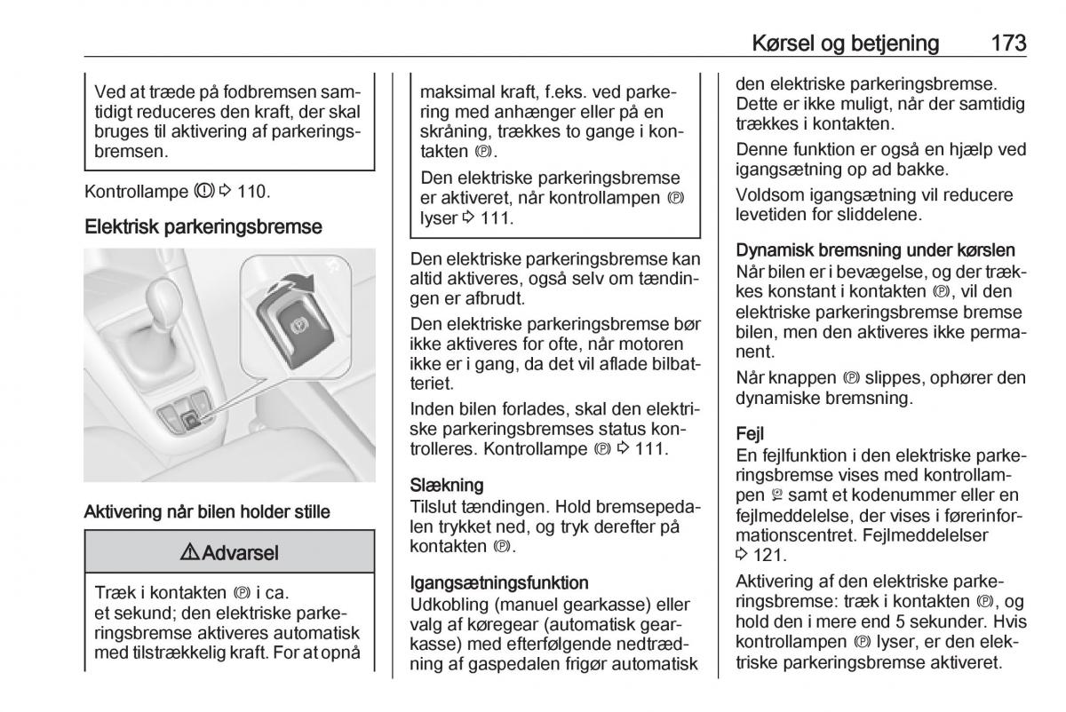 manual  Opel Zafira C Tourer Bilens instruktionsbog / page 175