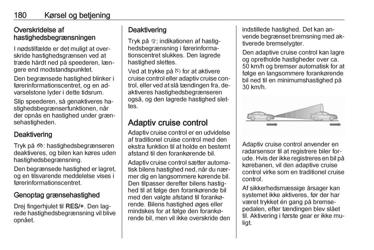 manual  Opel Zafira C Tourer Bilens instruktionsbog / page 182