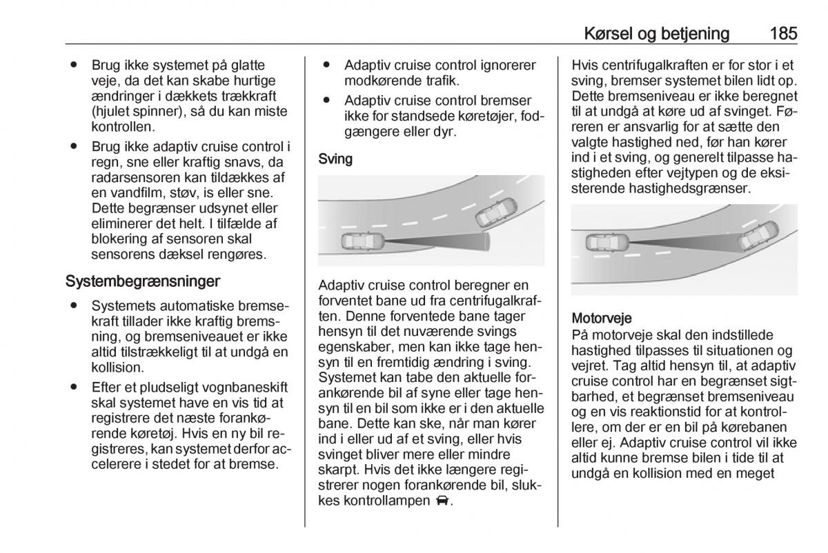 manual  Opel Zafira C Tourer Bilens instruktionsbog / page 187