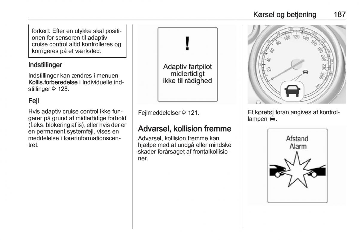 manual  Opel Zafira C Tourer Bilens instruktionsbog / page 189