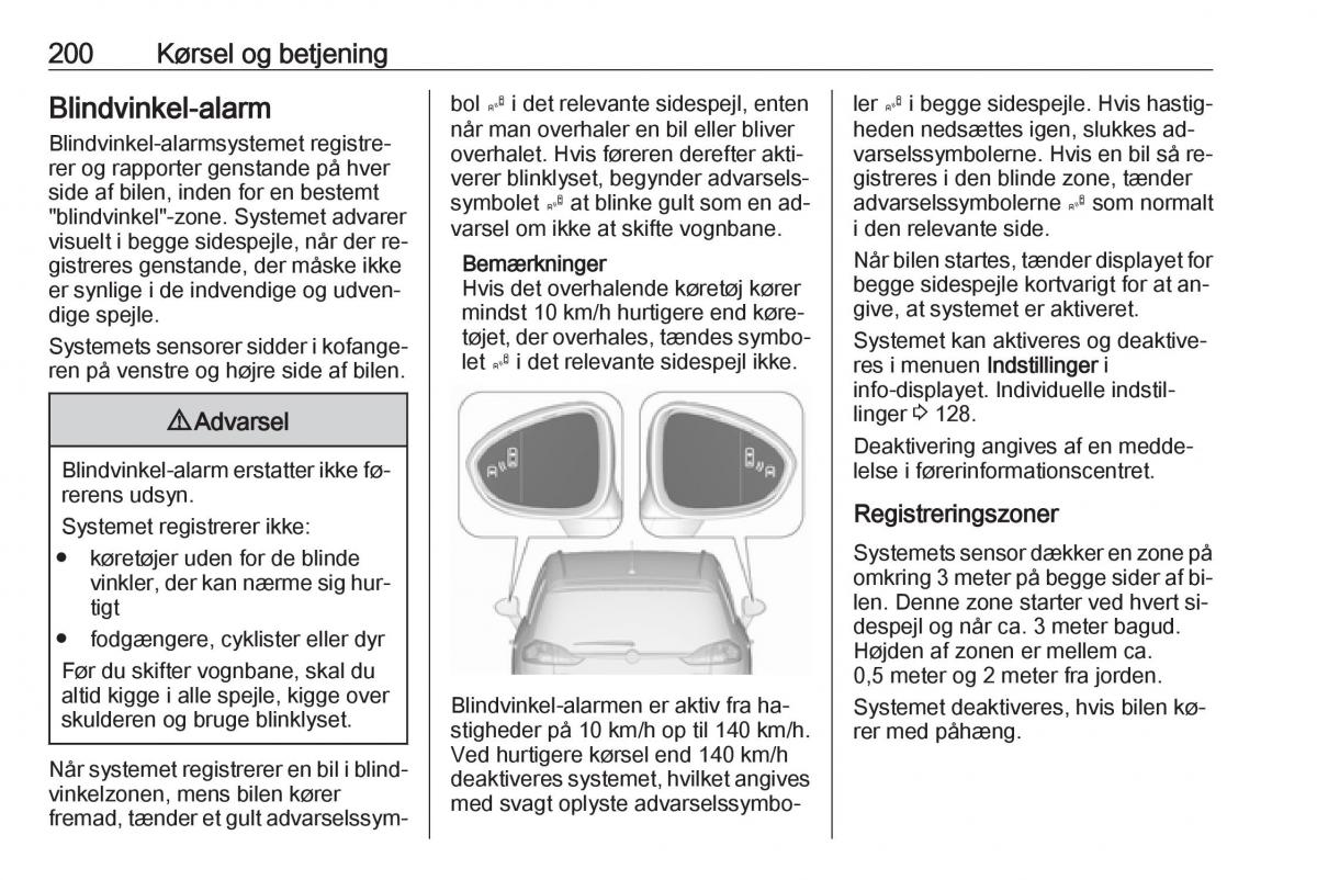 manual  Opel Zafira C Tourer Bilens instruktionsbog / page 202