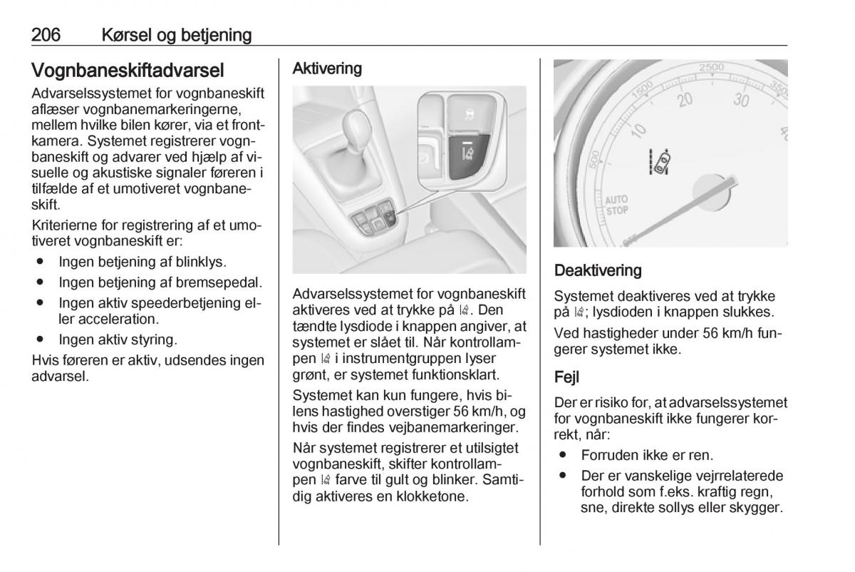 manual  Opel Zafira C Tourer Bilens instruktionsbog / page 208