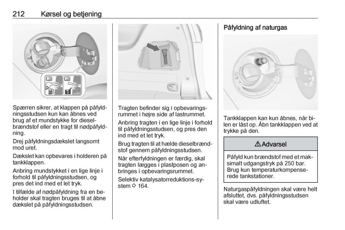 manual  Opel Zafira C Tourer Bilens instruktionsbog / page 214