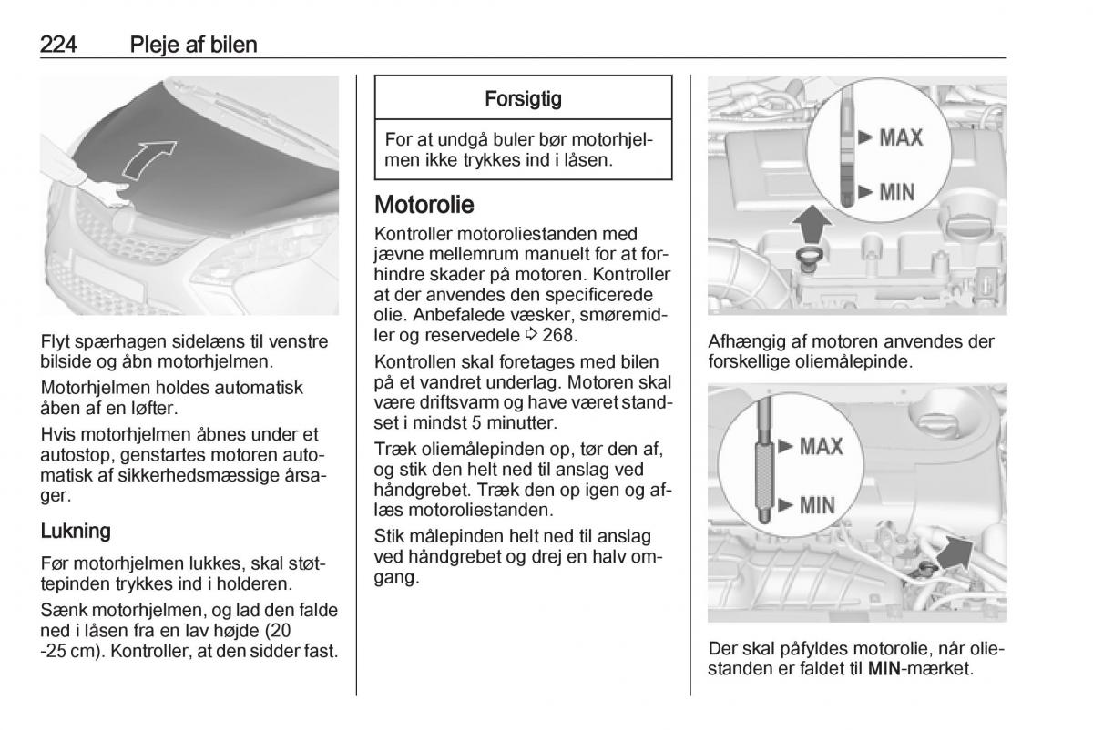 manual  Opel Zafira C Tourer Bilens instruktionsbog / page 226