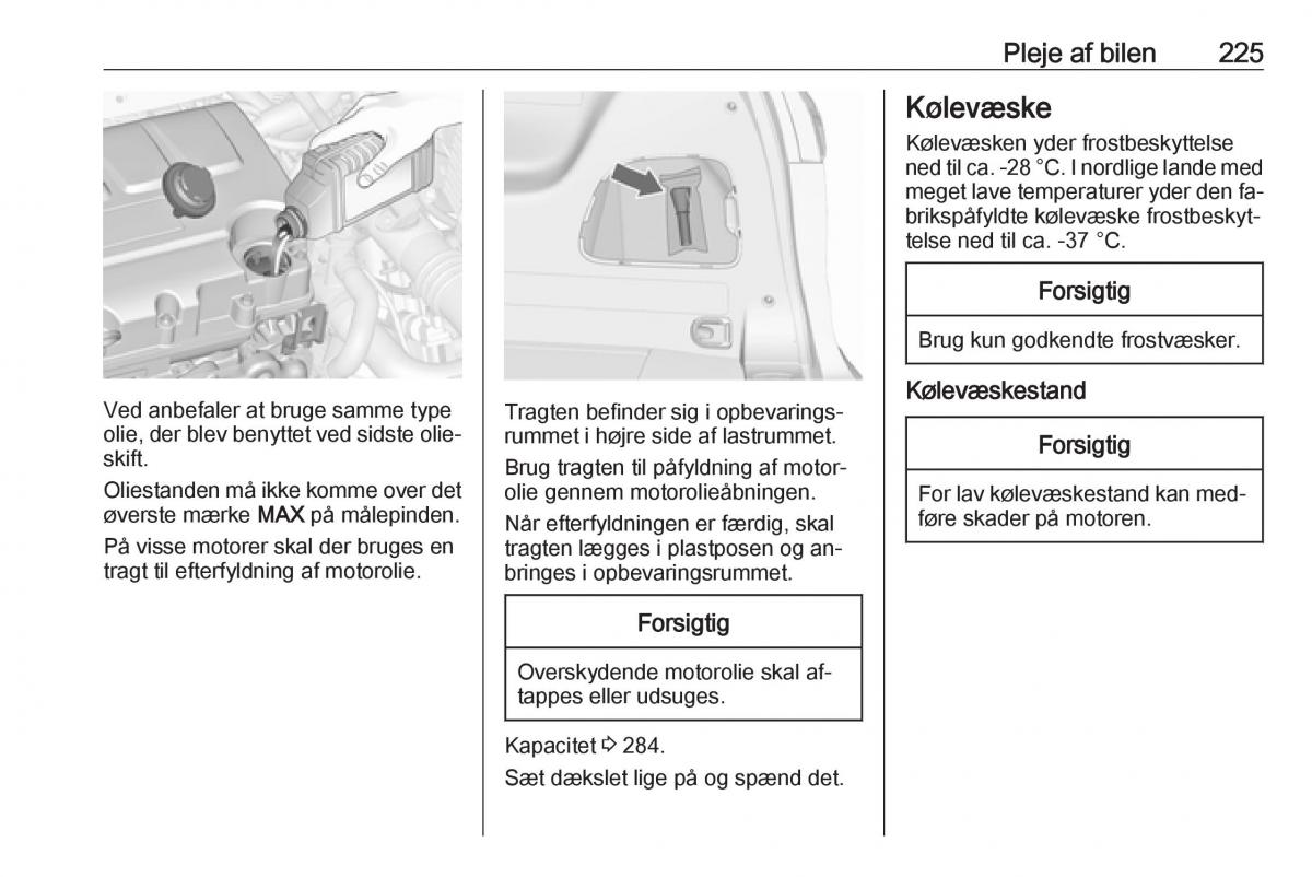 manual  Opel Zafira C Tourer Bilens instruktionsbog / page 227