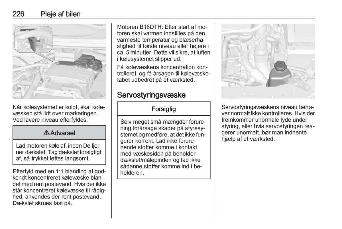 manual  Opel Zafira C Tourer Bilens instruktionsbog / page 228