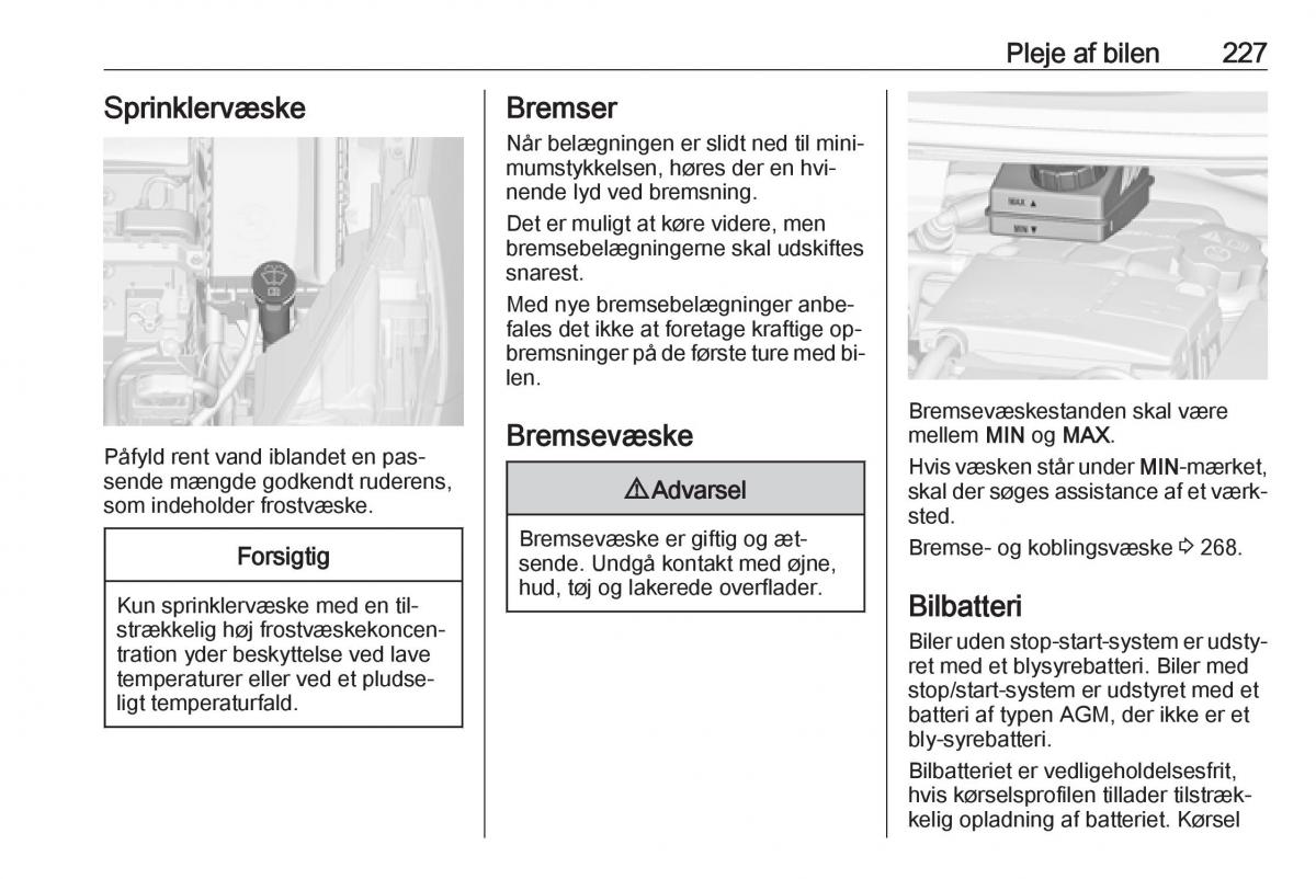 manual  Opel Zafira C Tourer Bilens instruktionsbog / page 229