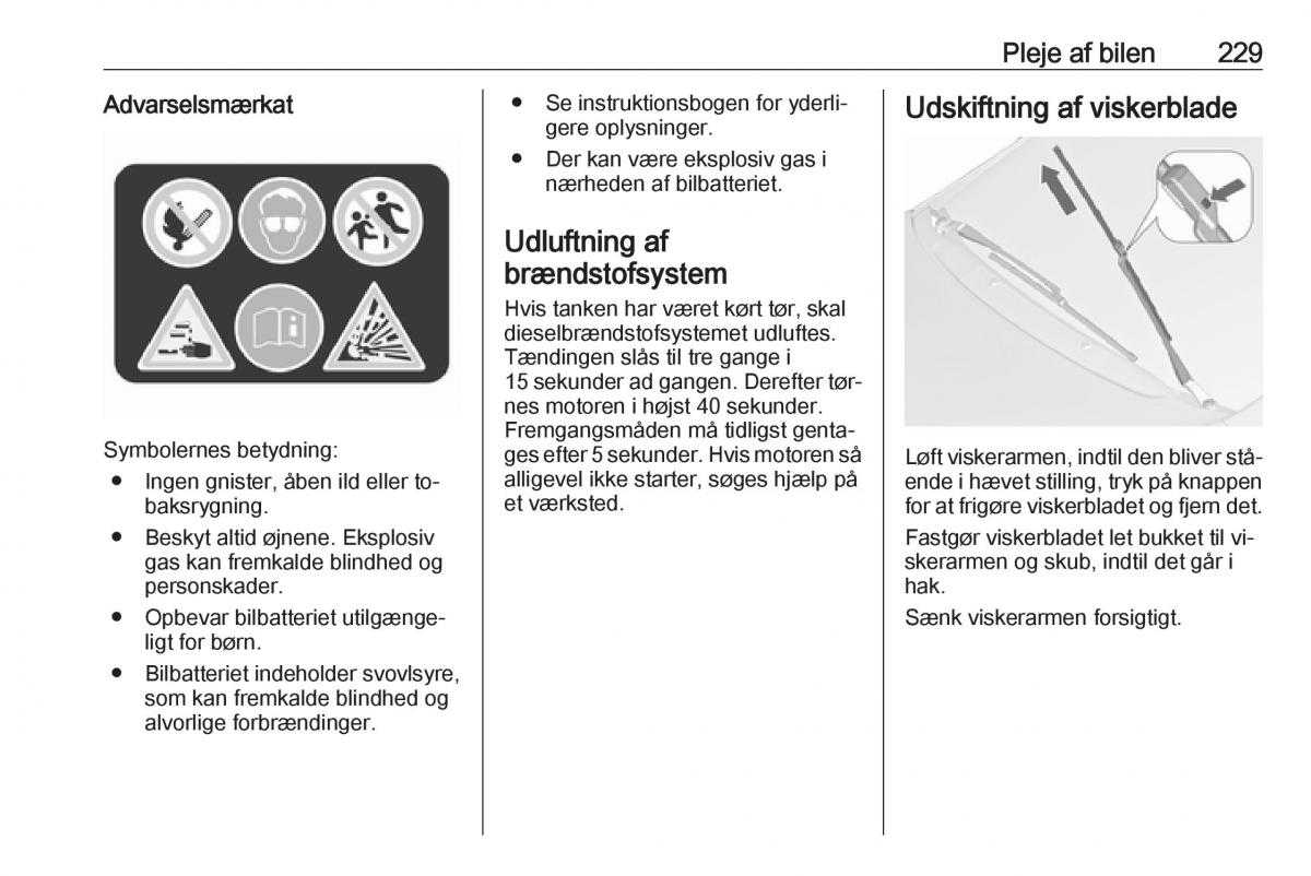 manual  Opel Zafira C Tourer Bilens instruktionsbog / page 231